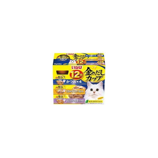 【1ケース】【お取り寄せ対象品】金のだしカップ かつおバラエティパック 70g×12個パック[いなばペットフード いなば 金のだし] *8個