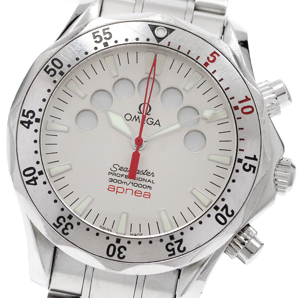 オメガ OMEGA 2595.30 シーマスター300 アプネア ジャックマイヨール クロノグラフ 自動巻き メンズ 保証書付き_917650【中古】