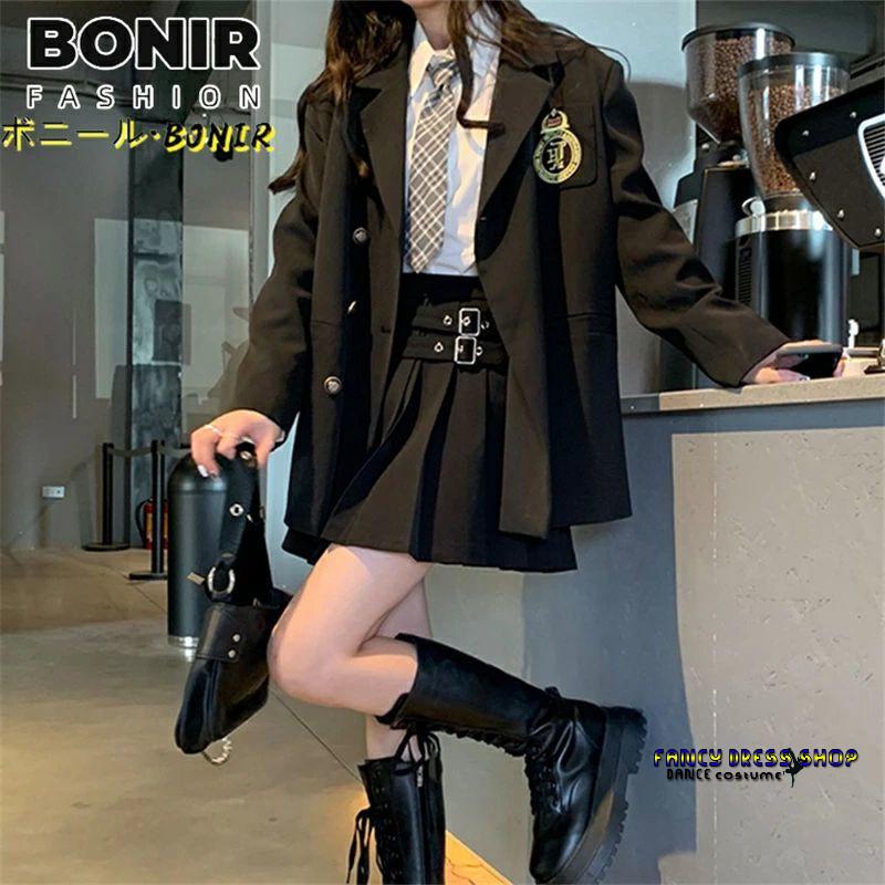 制服標準装備卒業式 スーツ 女の子 ブレザー 入学式 入学祝い 4点セット ブラック プリーツ 中学生 高校生 中高生 女子高生 制服 JK 大きいサイズ 子供服 ゆったりサ
