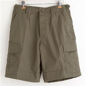 アメリカ軍 BDU カーゴショートパンツ ／迷彩服パンツ Lサイズ リップストップ オリーブ レプリカ
