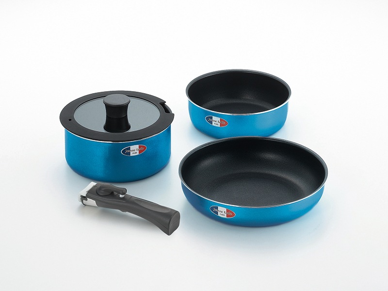 「ジャンヌ・エコール」着脱ハンドル鍋3点セット