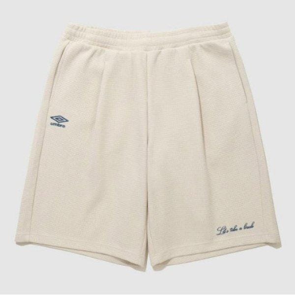パンツ PQA UQ221CHP47-OBE レイトチェックアウト ワッフル 5.5部 バミューダパンツ/OATMEAL BEIGE