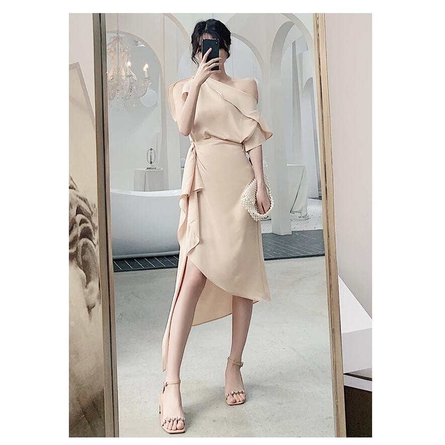 パーティードレス ミモレ丈ドレス ウエディングドレス 結婚式ワンピース aライン セクシー 10代