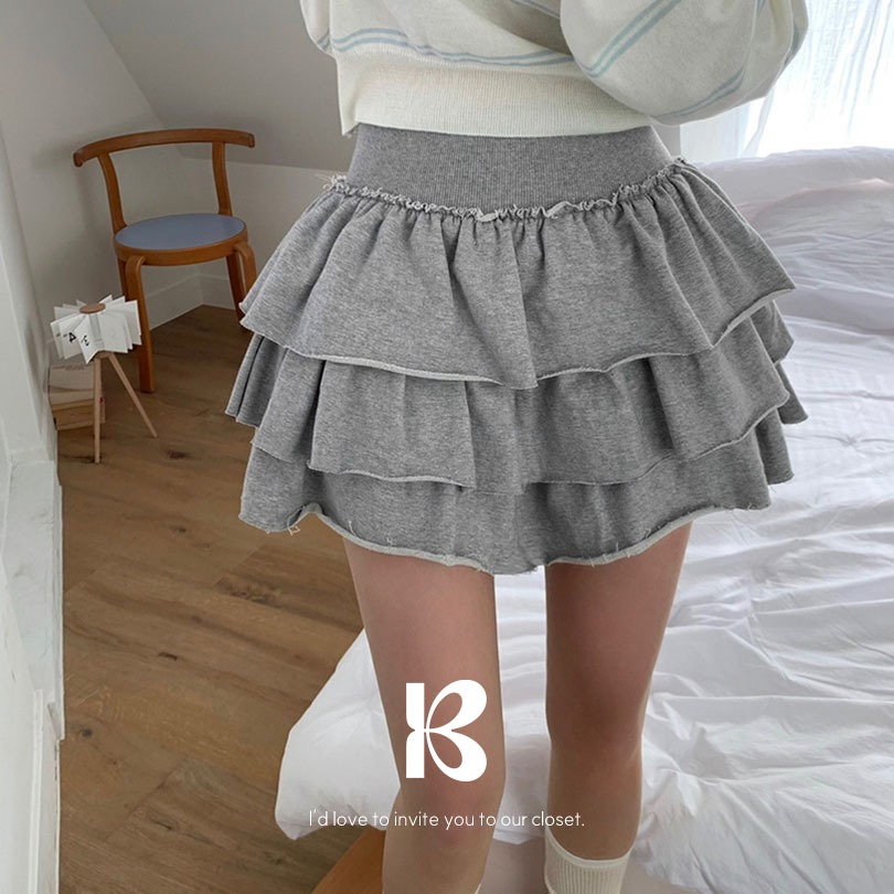 [MADE] キャベツティアードミニスカートパンツ sk1151