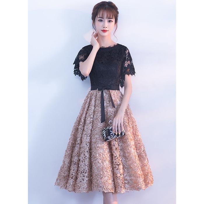 パーティードレス ロングドレス 結婚式 ワンピース ドレス レース 二次会 ドレス ウエディングドレス フォーマルドレス お呼ばれ ミモレドレス 大きいサイズ-866