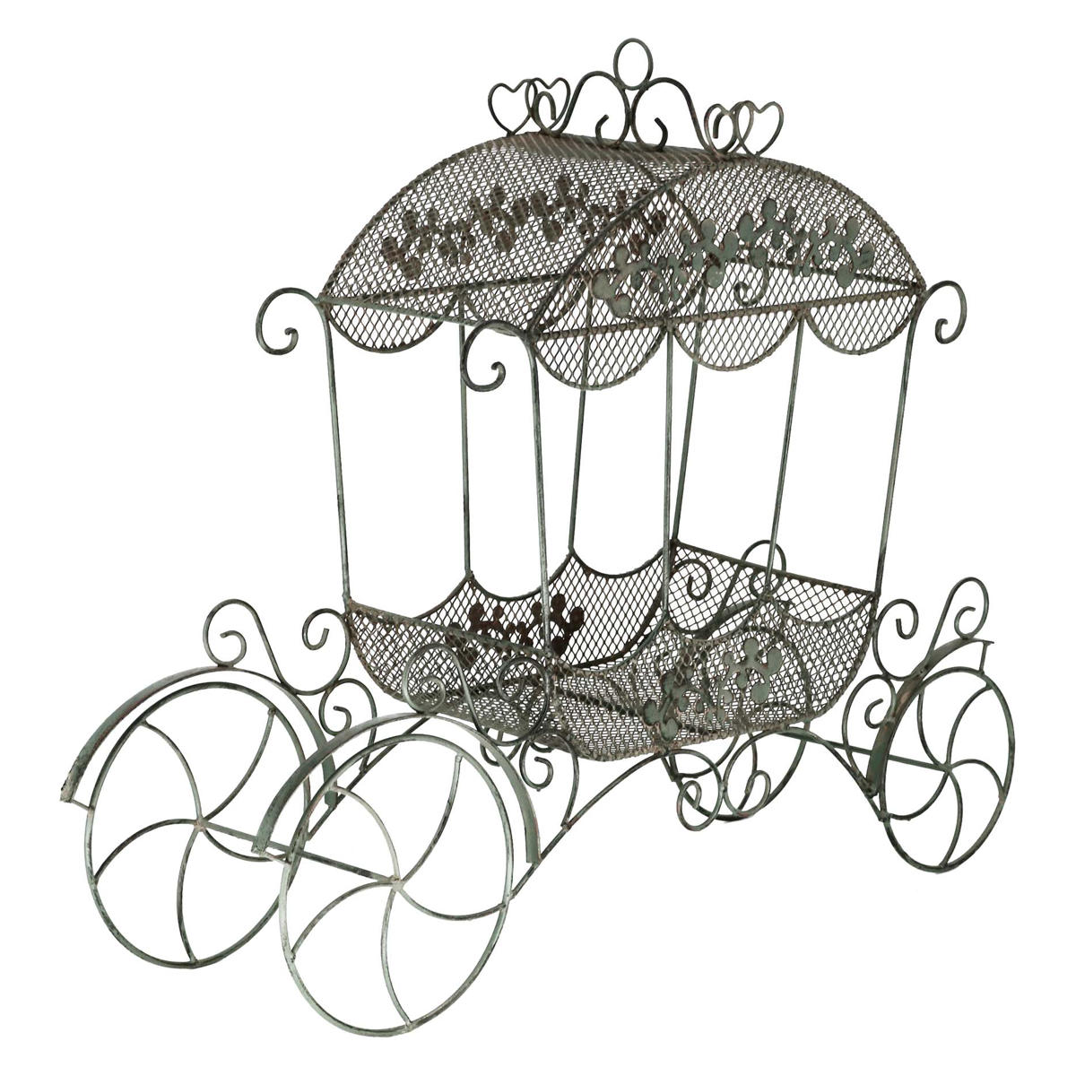 フラワーワゴン 馬車スタイル フラワースタンド ワゴン 花台 フラワーラック プランタースタンド 飾り 車 花スタンド ラック ディスプレイ ボックス 置く 植物 観葉植物 花 園芸 アイアン