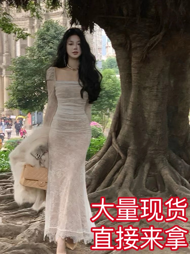 12.09:00pm 0-30 光沢のあるローマの全身ベルベットニット裏地ドレスX70