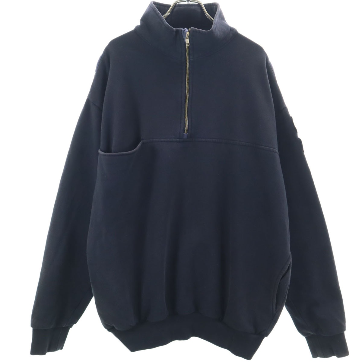 GAME Workwear ゲームワークウェア 90s オールド 長袖 ハーフジップ トレーナー XL ブラック メンズ 古着