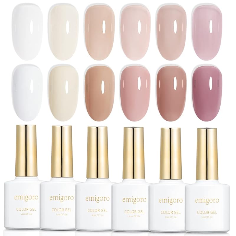 カラージェル emigoro ジェルネイル 6色セット 透明感 セルフネイル 初心者用 シアーカラージェルネイル 10ml/本 UVLED対応