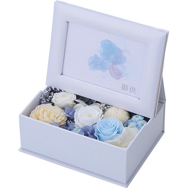 プリザーブドフラワー仏花 想かげ ブルー