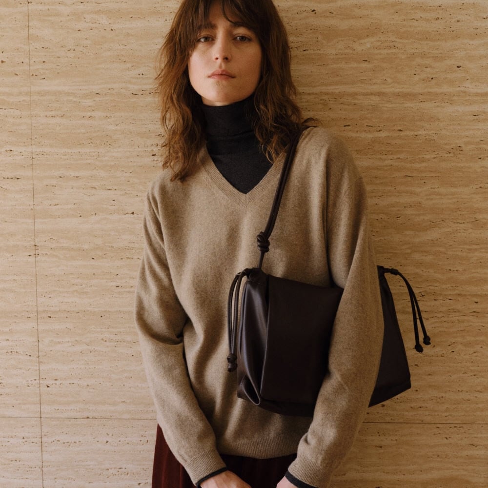 ローソウルミディアムノットショルダーバッグアンバー