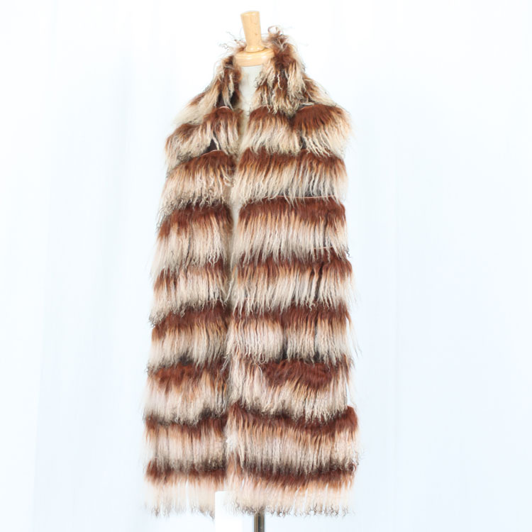 チベットラム ファー シフォン ストール ピンク キャメル 送料無料 レディース ギフト プレゼント