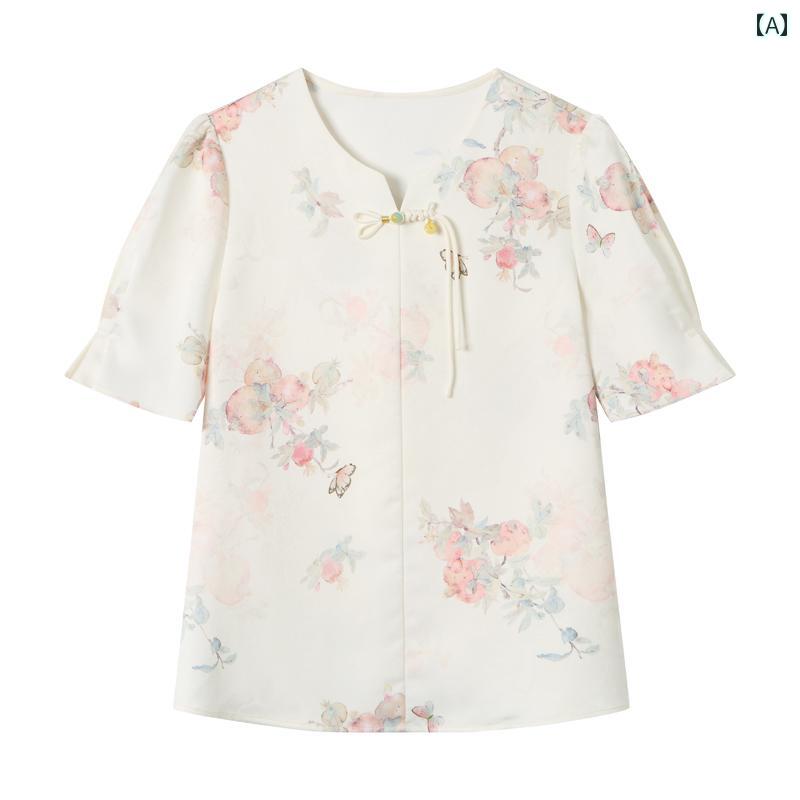 トップス レディース おしゃれ 上品 通勤 オフィス カジュアル 夏 軽量 涼しい 涼しい レトロ タッセル バックルシフォン シャツ エレガント 半袖 ファッション 薄手 涼しい 涼しい 4,790円