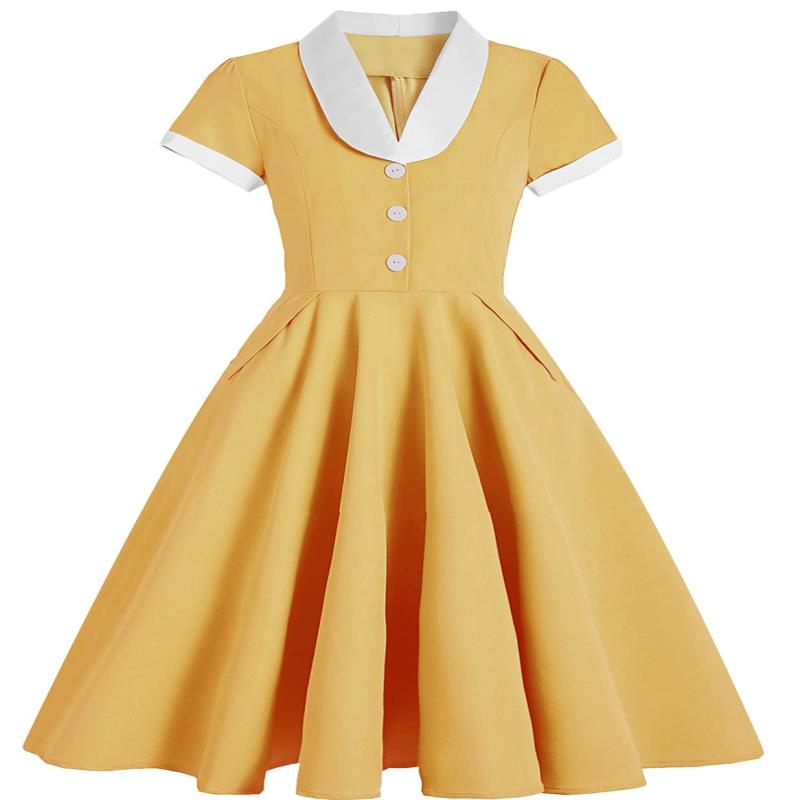 Dresstell(ドレステル)レディース ワンピース aライン 膝丈 レトロワンピース ドレス 50年代 ロカビリー スイングワンピース パーティー 通勤 通学 カジュアル 可愛い 春夏 クリスマス 5,584円