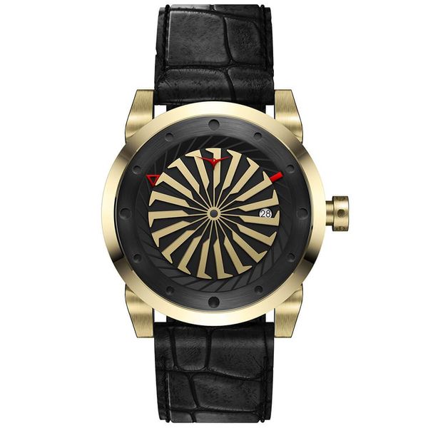 [ZINVO] ジンボ 時計 BLADE ONYXウォッチ 腕時計 スイス 回転 タービン MEN メンズ