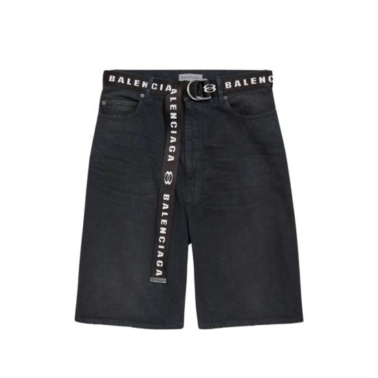 BALENCIAGA Men Denim Shorts 871361 TQW56 2279 BLACK