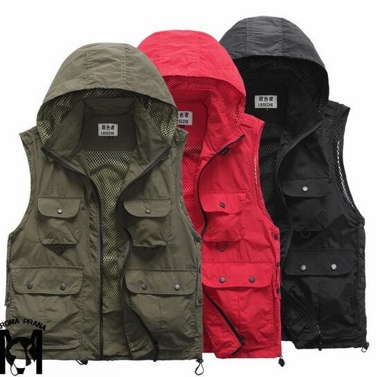 【20点セット】【送料無料】ベスト 男女兼用多機能ベストフード取り外し可能 春夏メッシュメンズファッション トップス ベスト ジレ