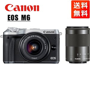 EOS M6 EF-M 15-45mm 55-200mm ダブルレンズキット シルバー ミラーレス一眼 カメラ 中古