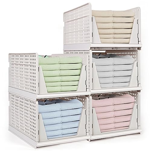 yazi 衣装ケース 引き出し 押し入れ収納ケース 折りたたみ衣装ケース 大容量5段 収納ボックス クローゼット 収納台 積み重ね可能 タンスプラスチックケース tシャツ/洋服/カバン 押し入れ収納ラ