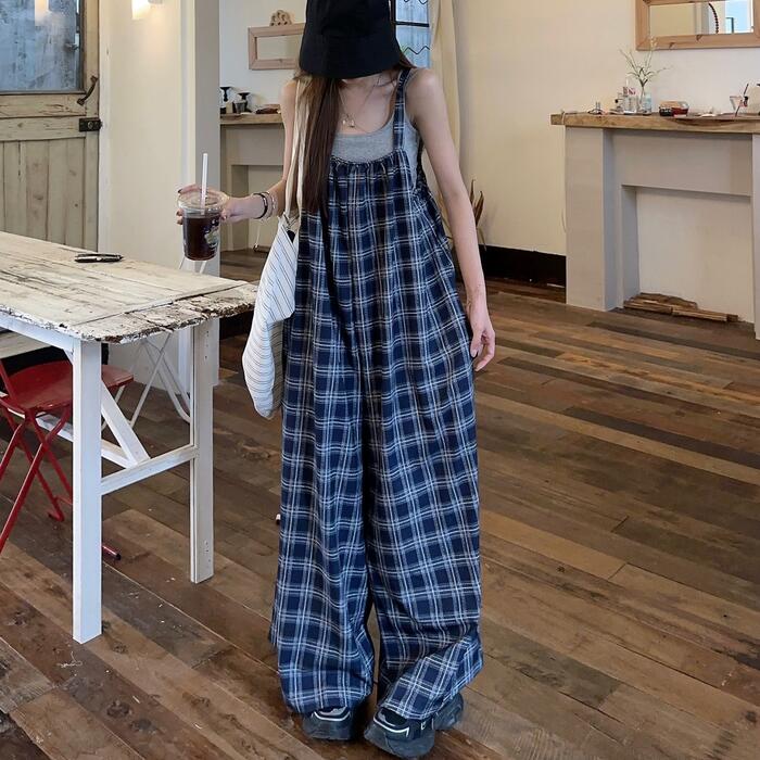 い 50代 フェミニン チェック柄 コンビネゾン オーバーオール 20代 キャミソール オールインワン ワンピース サロペット ワンピ カジュアル エレガント パンツ 夏 レディース 5,306円