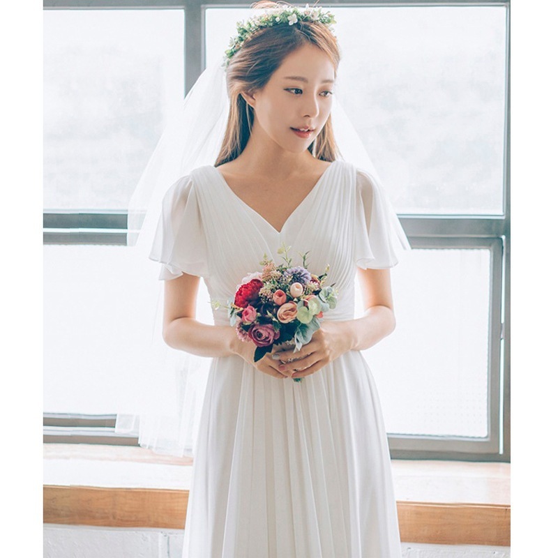 パーティードレスウェディングドレス白 結婚式フォトウエディング ビーチフォト花嫁二次会 ドレス