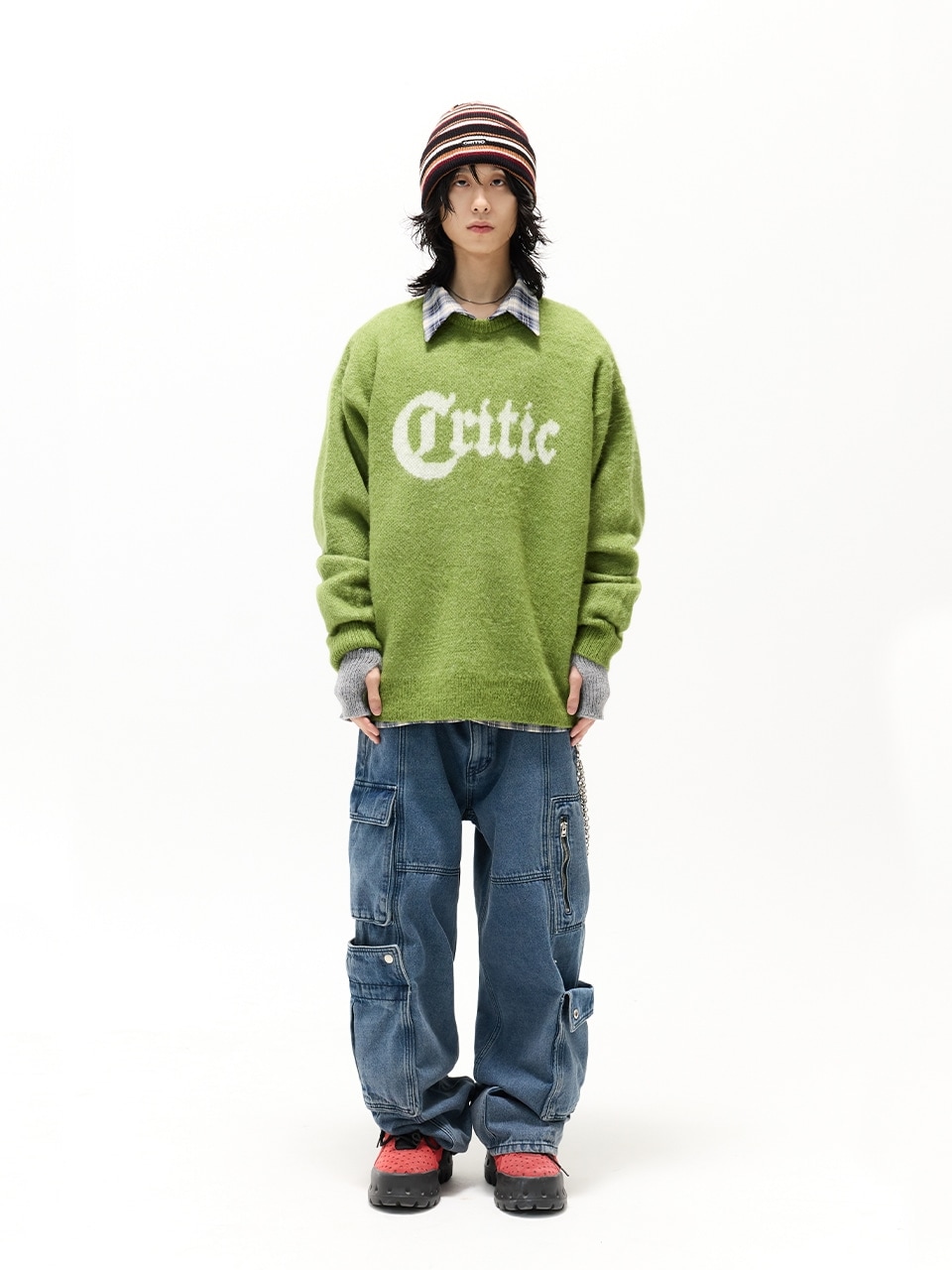 【CRITIC】 GOTHIC HAIRY KNIT : OLIVE
