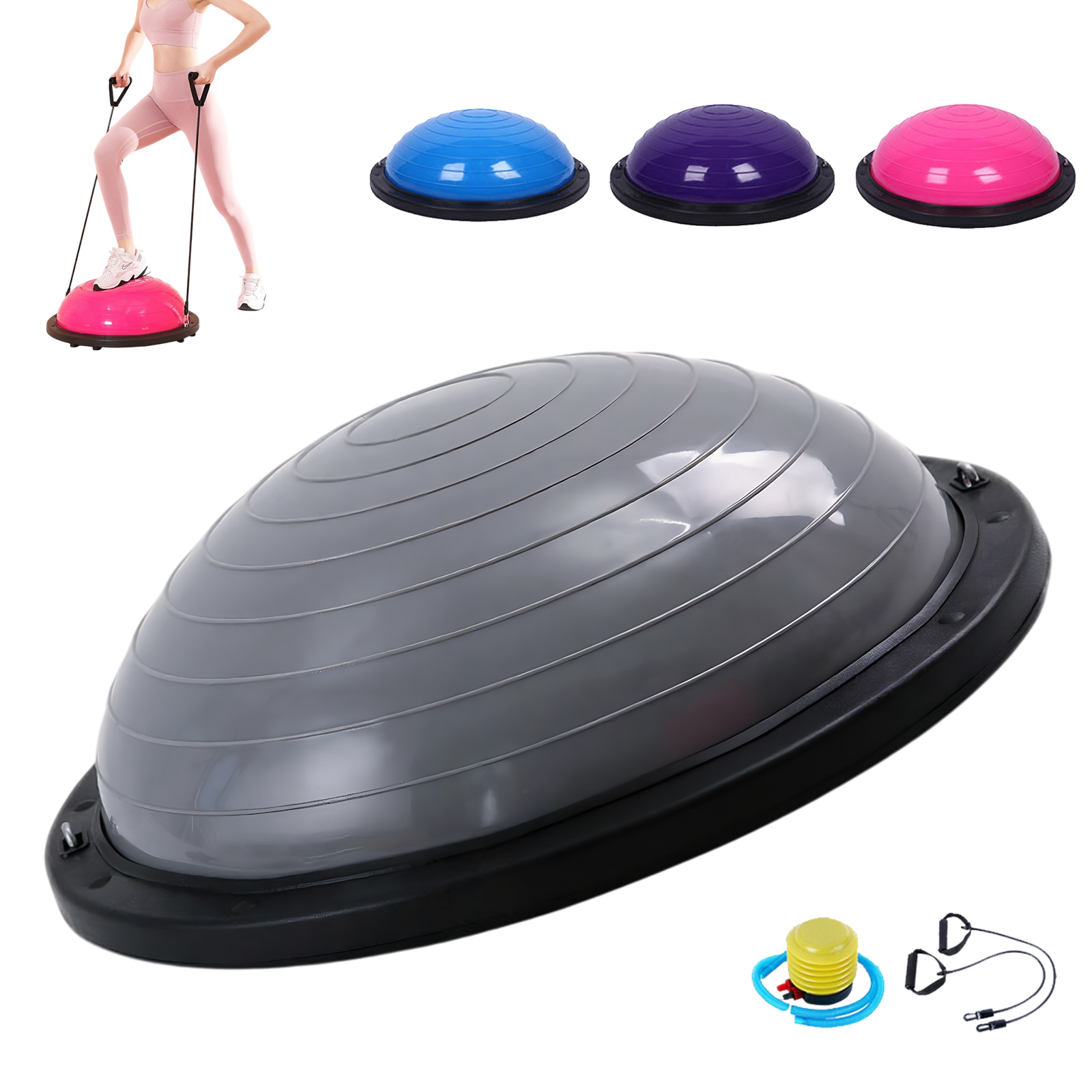 バランスボール 半円 スピードボール 体幹 バランスドーム トレーニング 椅子 ジャンプ エクササイズ ピラティス マッサージ 直径46cm