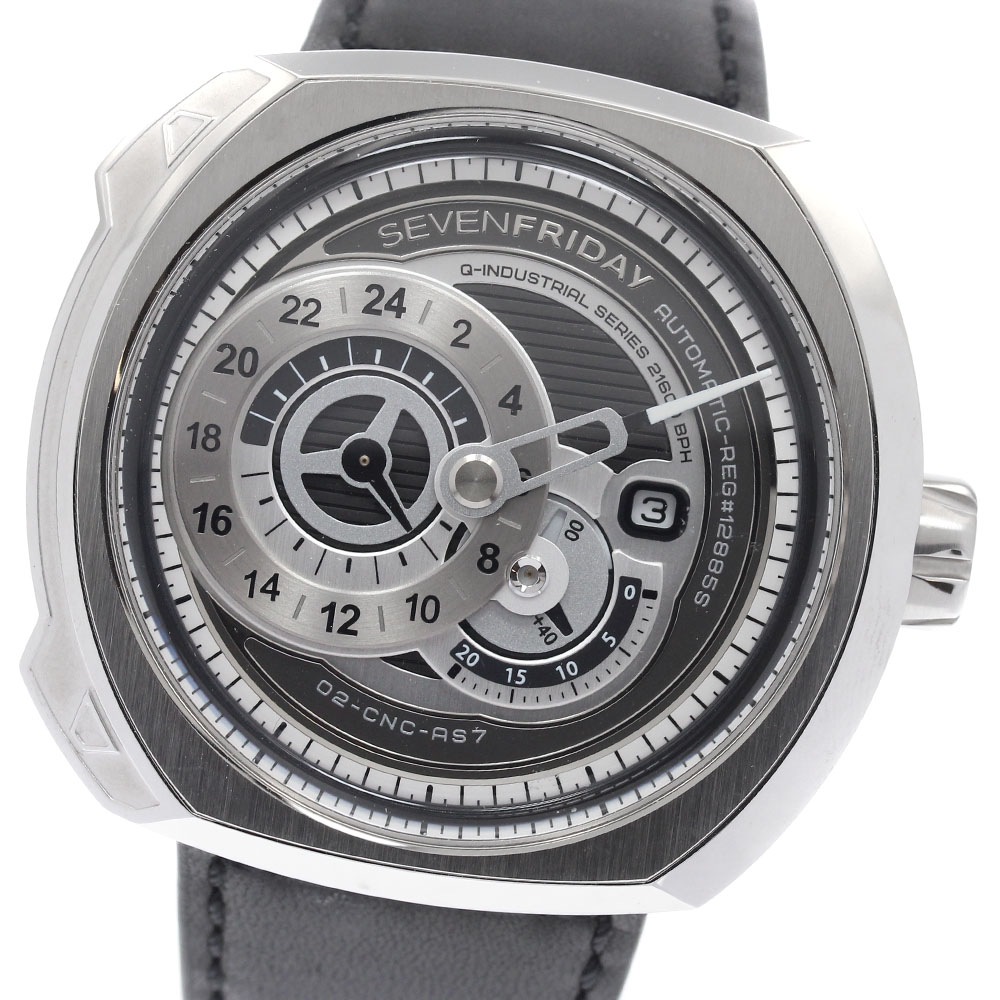 セブンフライデー SEVENFRIDAY SF-Q1/01 エッセンス パワーリザーブ デイト 自動巻き メンズ 極美品 内箱・保証書付き_944789【中古】