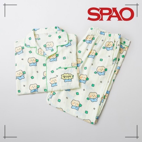 SPAO こわれたくま 長袖パジャマ (LIGHT GREEN) かわいい 部屋着 韓国人気 5,976円