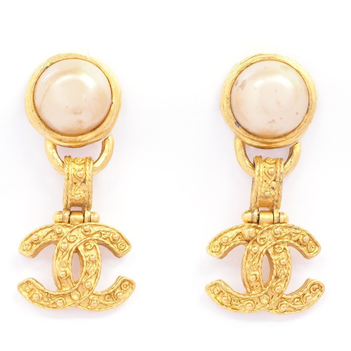 シャネル ココマークミルグレイン バロックパール クリップタイプ【イヤリング】