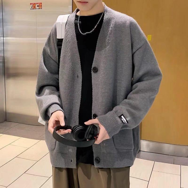 カーディガン メンズ 春 トップス ニットカーディガン 学生 通学 ニット ビジネス 無地 薄手 長袖 柔らか カジュアル 体型カバー