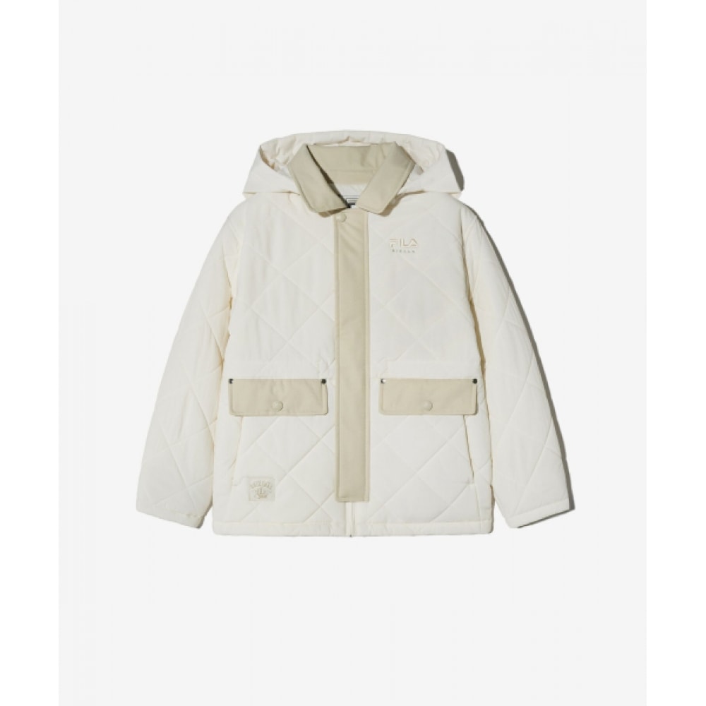フィラ キッズバックトゥスクールキルトコーチジャケット (FK2JKH1301XSWH)