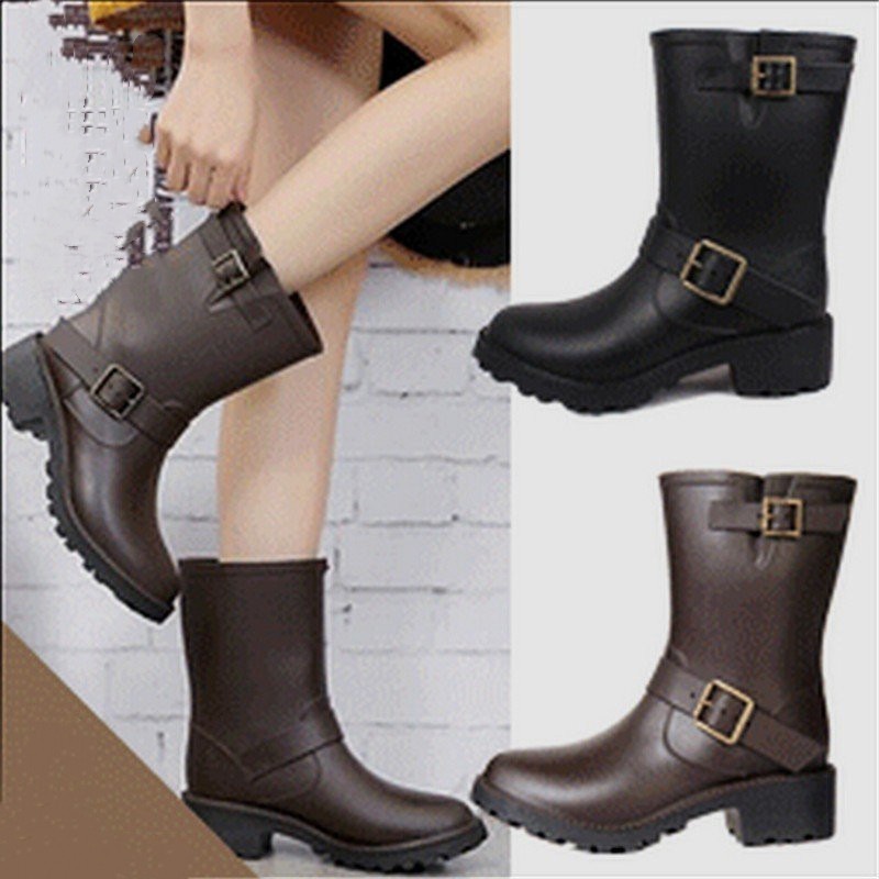 レディースレインブーツ/レインシューズ晴雨兼用防水ラバーブーツショート丈梅雨長靴雨靴