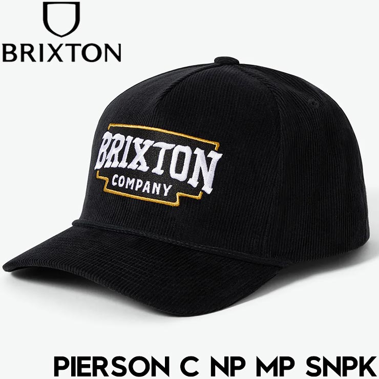 BRIXTON ブリクストン PIERSON C NP MP SNPK - BLACK CORDUROY スナップバックキャップ 帽子 11903 25FW 日本代理店正規品