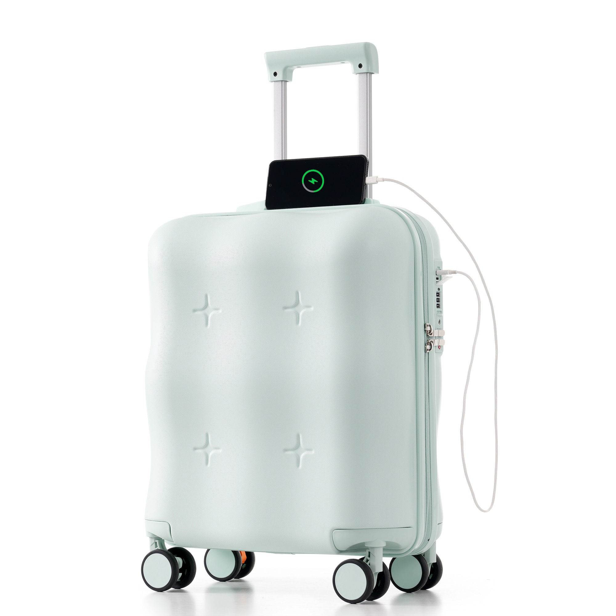 【国内即発送】スーツケース キャリーバッグ キャリーケース Sサイズ 小型 超軽量 ファスナー式 TSAロック搭載 Green + ABSフック機能付き 360度回転 旅行 おしゃれ 人気色 5,096円