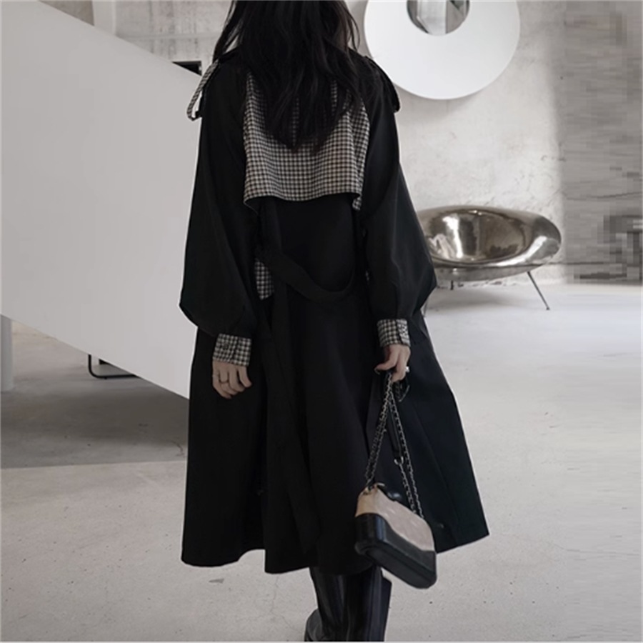 アウター ロングコート 羽織り トレンチコート ロング ロング丈 袖あり 長袖 Vネック フレア Aライン プリント切り換え かわいい 大人可愛い 綺麗 シンプル カジュアル 大人 上品