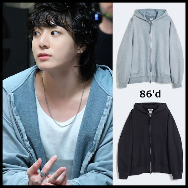 Shop JUNGKOOK OUTFIT [86d] SUN DYED HOODIE ZIP-UP by supermarket0