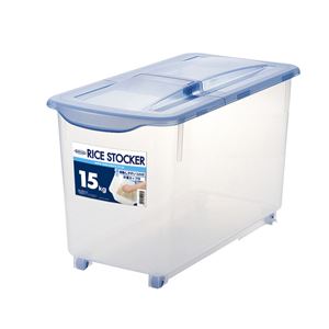 (12個セット) 米びつ/ライスストッカー (15型 15kg) 計量カップ付き キャスター付き ラストロウェア スライド (台所)