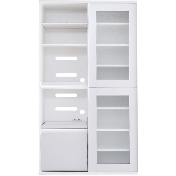 ホームテイスト SGDL-18100 ガラス引戸食器棚 Lepre-ルプレ- シルバー メーカー直送