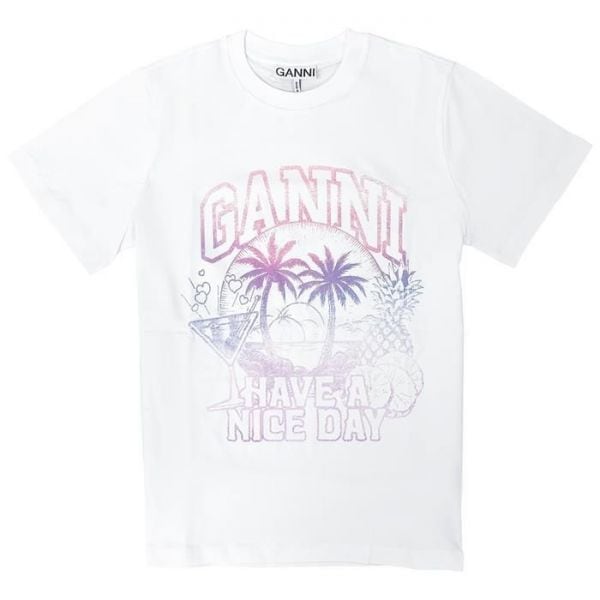 [Luxdat] 国内製 Gani T3918 / カクテル・リラックスド・ロゴ半袖Tシャツ