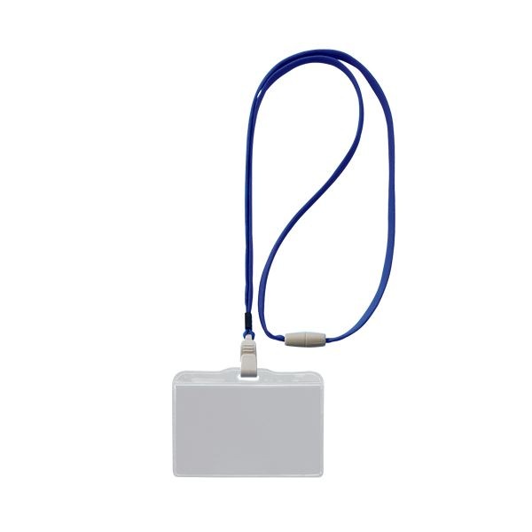 (まとめ) ライオン事務器 つりさげ名札 ヨコ型ソフトタイプ 平ひも ブラック N-73ER 1個 (×50セット)