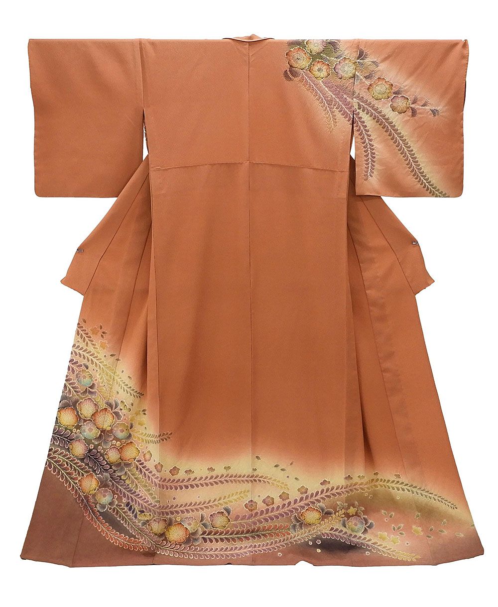 単衣 訪問着 新品仕立済 正絹 単衣 絞り辻が花模様 身丈164.5cm 裄丈68cm 訪問着 難あり 新品 仕立て上がり 着物 wb1050