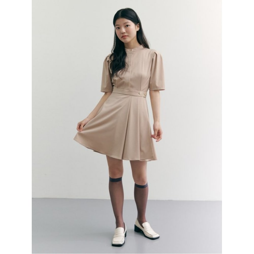 GANISONG (GANISONG) ゴールドボタンラップドレス_ベージュ