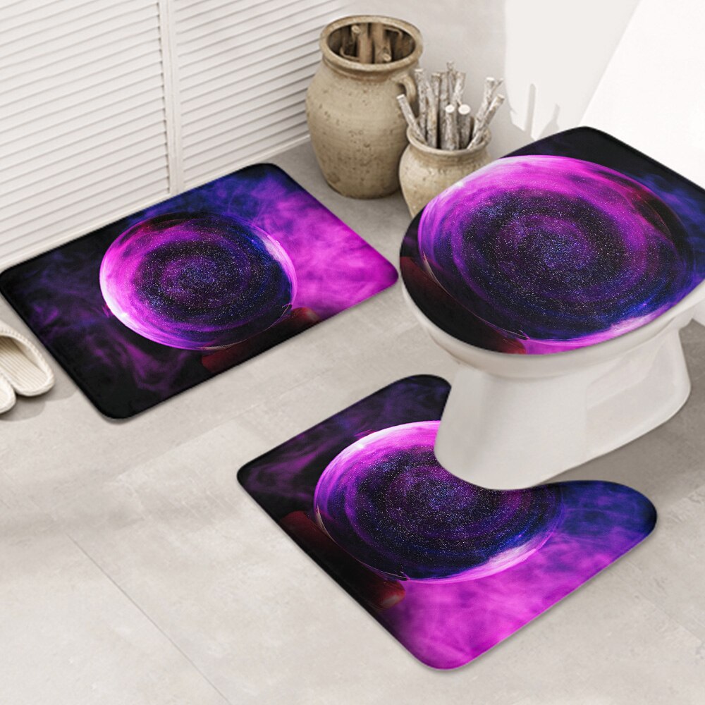 3ピースバスラグセット クリスタルボールグラスボールボール お手入れが簡単 ノンスリップ 耐久性