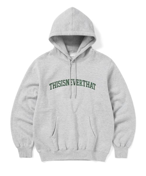 アーチ ロゴ フードTシャツ LIGHT GREY