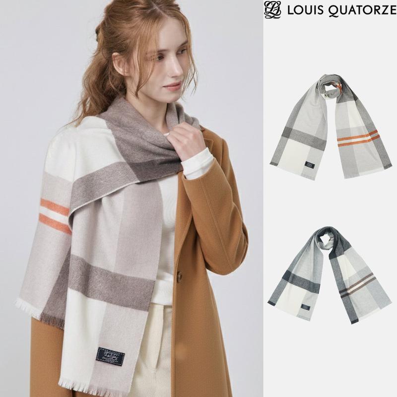 ブラッドチェック ウールカシミアマフラー 2EMW051