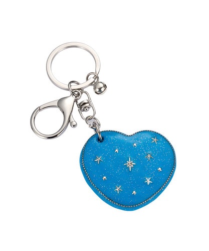 NFF heart dia mirror key ring blue ハートダイヤミラーキーリング ブルー 韓国雑貨 正規品 キーホルダー