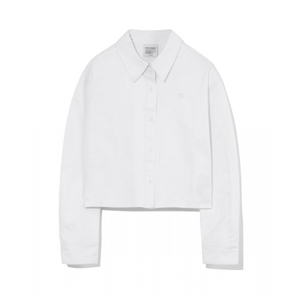 CODEGRAPHY コットン クロップ シャツ_ホワイト モデル名