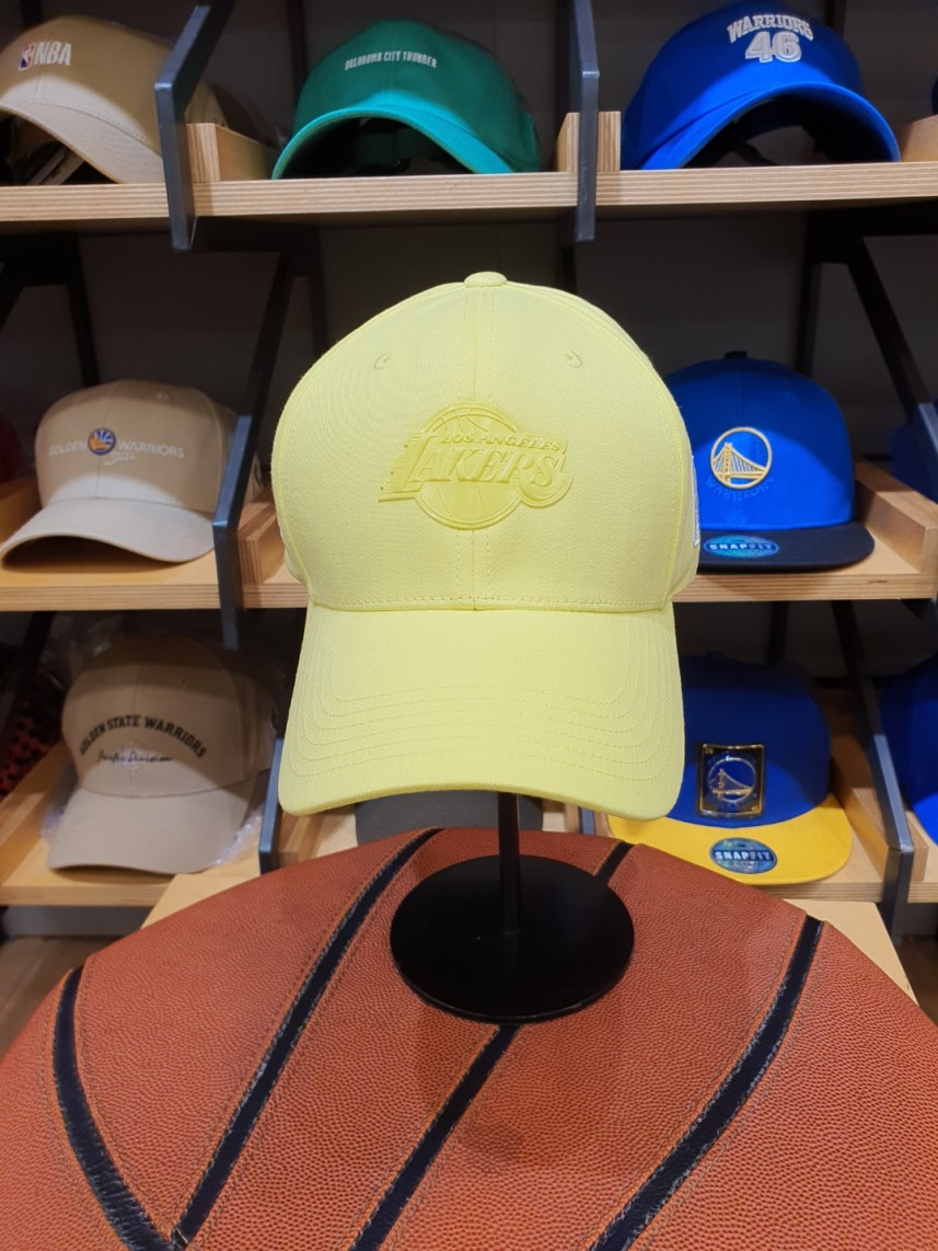 高品質 Logo LAL Team NBA [男女兼用] Lemon Lakers LA / 帽子 / キャップ / cap ball / cap Curved Hard Yellow キャップ