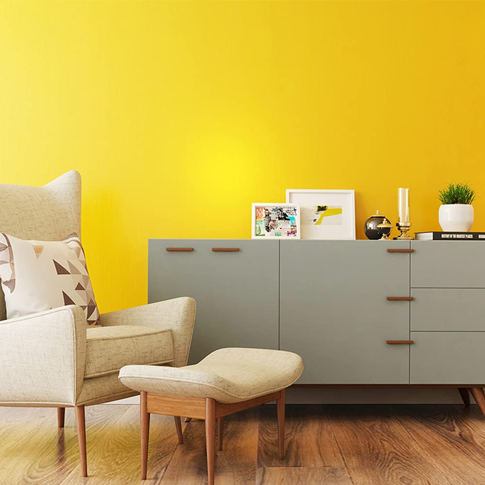 Juangfia 壁紙 シール 無地 剥がせる 壁紙 防水 リメイクシート 壁紙シート カッティングシート リフォームシート DIY ウォール ステッカー 単色 60cm*10m イエ ロー